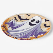Gelukkig Halloween Geest Papieren Bordje (Gekanteld)