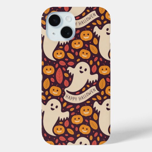 Gelukkig Halloween Geest & Pompoen Patroon | Schat Case-Mate iPhone Case (Achterkant)