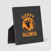 Gelukkig Halloween Geest Pompoen Vector Design Fotoplaat (Voorkant)