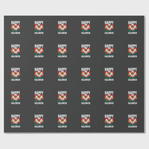 Gelukkig Halloween Geest Spinnenweb Retro Cadeaupapier