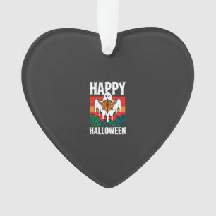 Gelukkig Halloween Geest Spinnenweb Retro Ornament