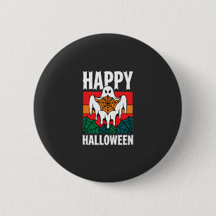 Gelukkig Halloween Geest Spinnenweb Retro Ronde Button 5,7 Cm