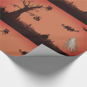 Gelukkig Halloween Geesten & Pompoen Wrapping Papi Cadeaupapier (Hoek)