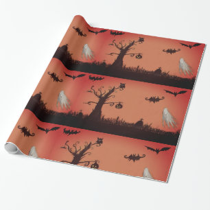 Gelukkig Halloween Geesten & Pompoen Wrapping Papi Cadeaupapier