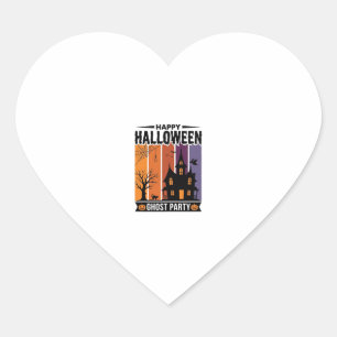 Gelukkig Halloween Geestenfeest Spokenhuis T-shirt Hart Sticker