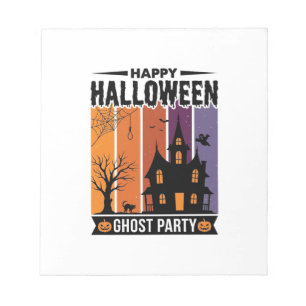 Gelukkig Halloween Geestenfeest Spokenhuis T-shirt Notitieblok