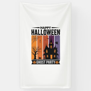 Gelukkig Halloween Geestenfeest Spokenhuis T-shirt Spandoek