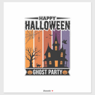 Gelukkig Halloween Geestenfeest Spokenhuis T-shirt Sticker
