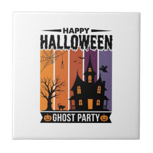 Gelukkig Halloween Geestenfeest Spokenhuis T-shirt Tegeltje