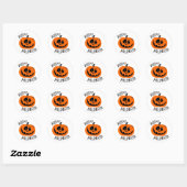 Gelukkig Halloween Gekke Pompoen Gezicht Ronde Sticker (Vel)