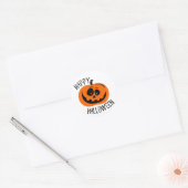 Gelukkig Halloween Gekke Pompoen Gezicht Ronde Sticker (Envelop)