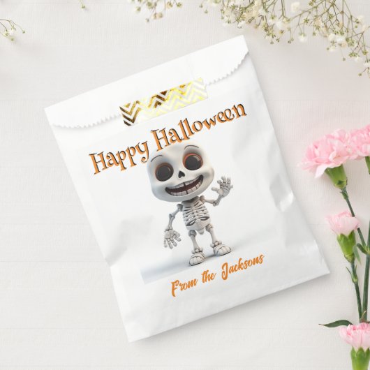 Gelukkig Halloween GELUKKIG BIG EYED SKELET Bedankzakje (Gezegeld)