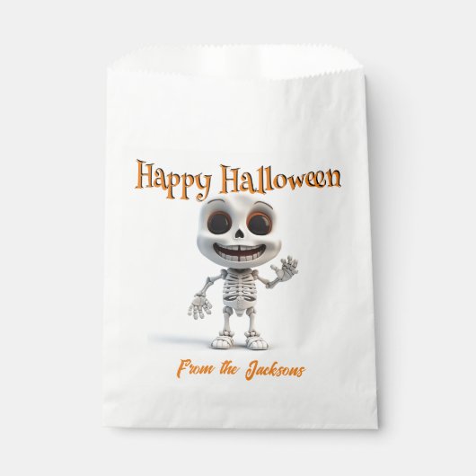 Gelukkig Halloween GELUKKIG BIG EYED SKELET Bedankzakje (Voorkant)