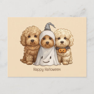 Gelukkig Halloween Goldendoodle Honden Briefkaart
