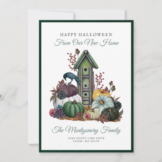 Gelukkig Halloween Gothic New Home Vakantie Verhui Aankondiging (Voorkant)