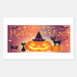 Gelukkig Halloween Grappig Bright Pumpkins Party Rechthoekige Sticker