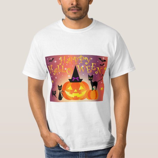 Gelukkig Halloween Grappig Bright Pumpkins Party T-shirt (Voorkant)