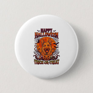 Gelukkig Halloween Grappig Of Traktatie Duitse Her Ronde Button 5,7 Cm