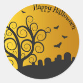 Gelukkig Halloween Graveyard | Sticker Seal (Voorkant)