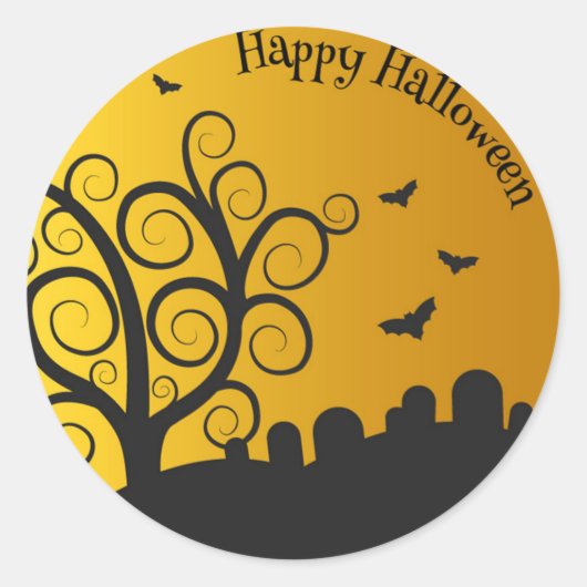 Gelukkig Halloween Graveyard | Sticker Seal (Voorkant)