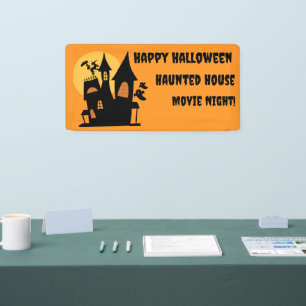Gelukkig Halloween Griezelfilm Nacht Spoken Spandoek