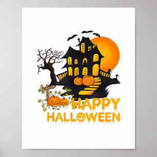 Gelukkig Halloween Griezelige Pompoen Geesterschou Poster