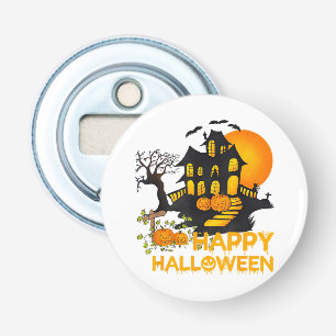 Gelukkig Halloween Griezelige Pompoen Geheime Huis Button Flesopener