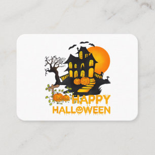 Gelukkig Halloween Griezelige Pompoen Geheime Huis Visitekaartje