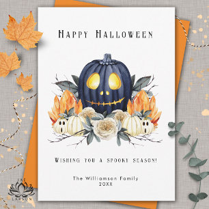 Gelukkig Halloween Griezelige Samhain Pompoenen Kr Feestdagenkaart