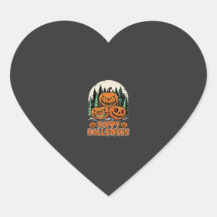 Gelukkig Halloween Griezelschattige Pompoen Bos Ve Hart Sticker