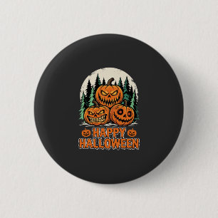 Gelukkig Halloween Griezelschattige Pompoen Bos Ve Ronde Button 5,7 Cm