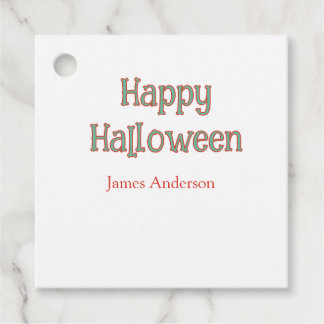 Gelukkig Halloween groen oranje pastel trendy mode Bedankjes Labels