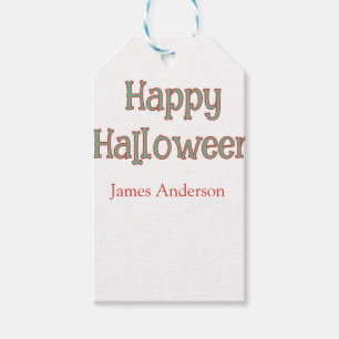 Gelukkig Halloween groen oranje pastel trendy mode Cadeaulabel