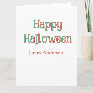 Gelukkig Halloween groen oranje pastel trendy mode Kaart