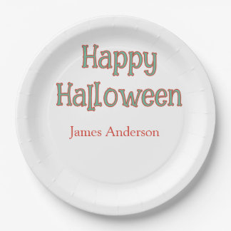 Gelukkig Halloween groen oranje pastel trendy mode Papieren Bordje