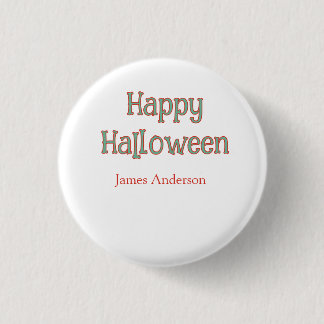 Gelukkig Halloween groen oranje pastel trendy mode Ronde Button 3,2 Cm