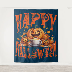 Gelukkig Halloween Groep van Gelukkige Jack-O-Lant Wandkleed