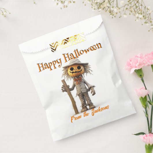 Gelukkig Halloween GROOT OGEN POMPOEN SCARECROW Bedankzakje (Gezegeld)