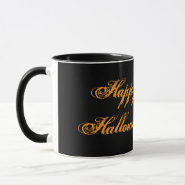 Gelukkig Halloween Handgeschreven Mok (Zwart & Ora