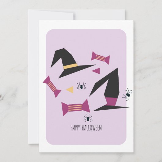 Gelukkig Halloween Heks Confetti Kaart (Voorkant)