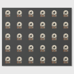 Gelukkig Halloween Heks Maan Kerkhof Ontwerp_1 Cadeaupapier