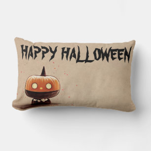 Gelukkig Halloween Heks met haar Bezem Oranje Deke Kussen