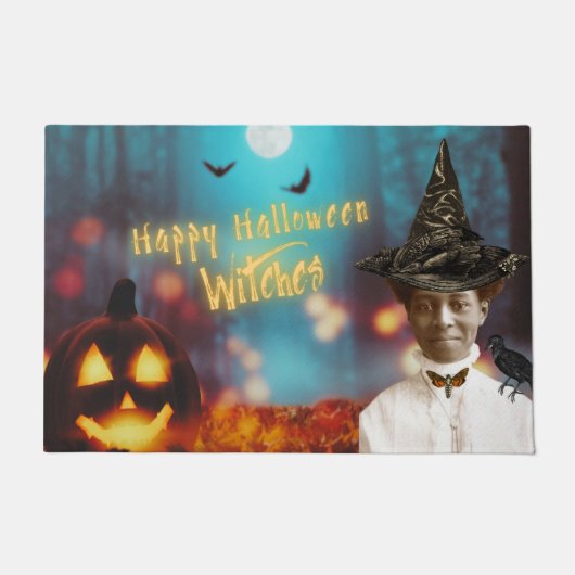 Gelukkig Halloween Heksen Collage Deurmat (Voorkant)