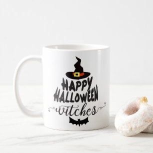 Gelukkig Halloween Heksen Typografie Halloween Koffiemok