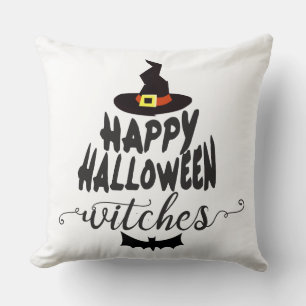 Gelukkig Halloween Heksen Typografie Halloween Kussen