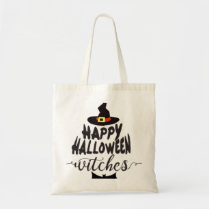 Gelukkig Halloween Heksen Typografie Halloween Tote Bag