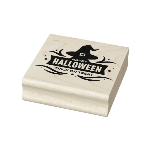 Gelukkig Halloween Heksenhoed Rubberstempel (Stempel)