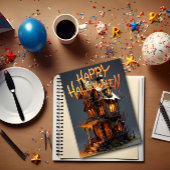 Gelukkig Halloween Heksenhuis Bedankkaart