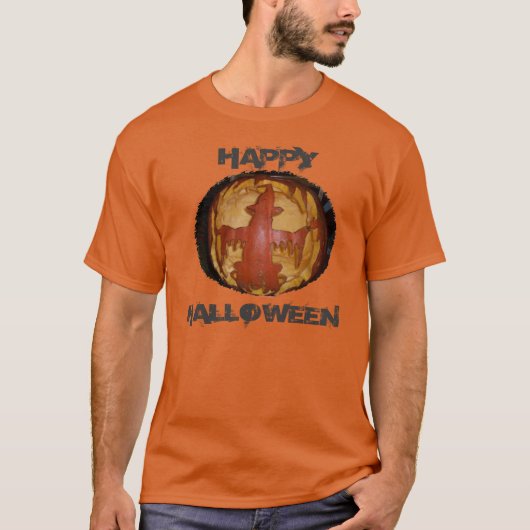 Gelukkig Halloween Heren Basic Donkere T-Shirt (Voorkant)