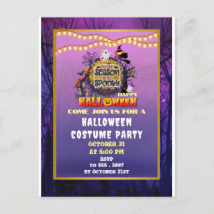 Gelukkig Halloween Het is Spooky Seizoen Viering Briefkaart